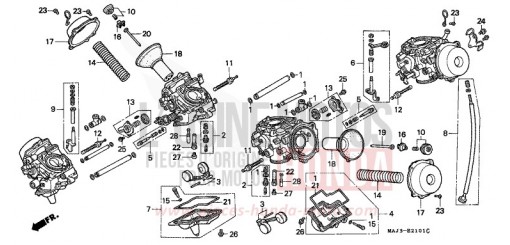 CARBURETOR (COMPONENT PARTS) ST1100T de 1996
